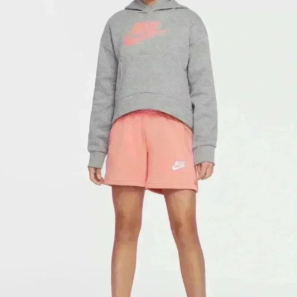 NikeSportswear Kids' Club Fleece Hoodie Girls Size M Pink Salt - Picture 2 of 16